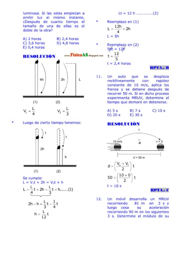 ejercicios de cinematica resueltos